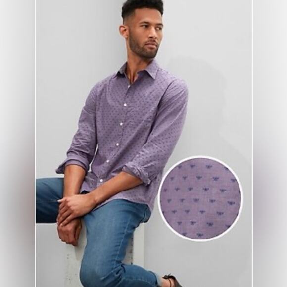 Men’s Vintage Cosi Textured Button Up Tailored Shirt - Picture 1 of 5